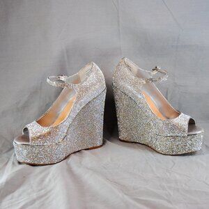 Steve Madden Macie Crystal Platform Wedges Size 7.5